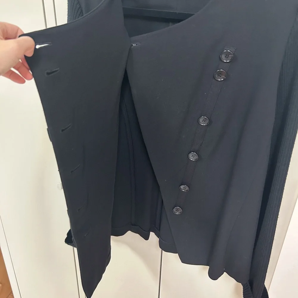 LAFAYETTE 148 Women Black Extrafine Wool Sweater sleeves jacket blazer - sz L - Picture 9 of 14